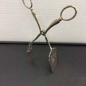 Vintage Silverplate E.P. Zinc Tongs Salad Pastry Sandwich Cake Server Italy